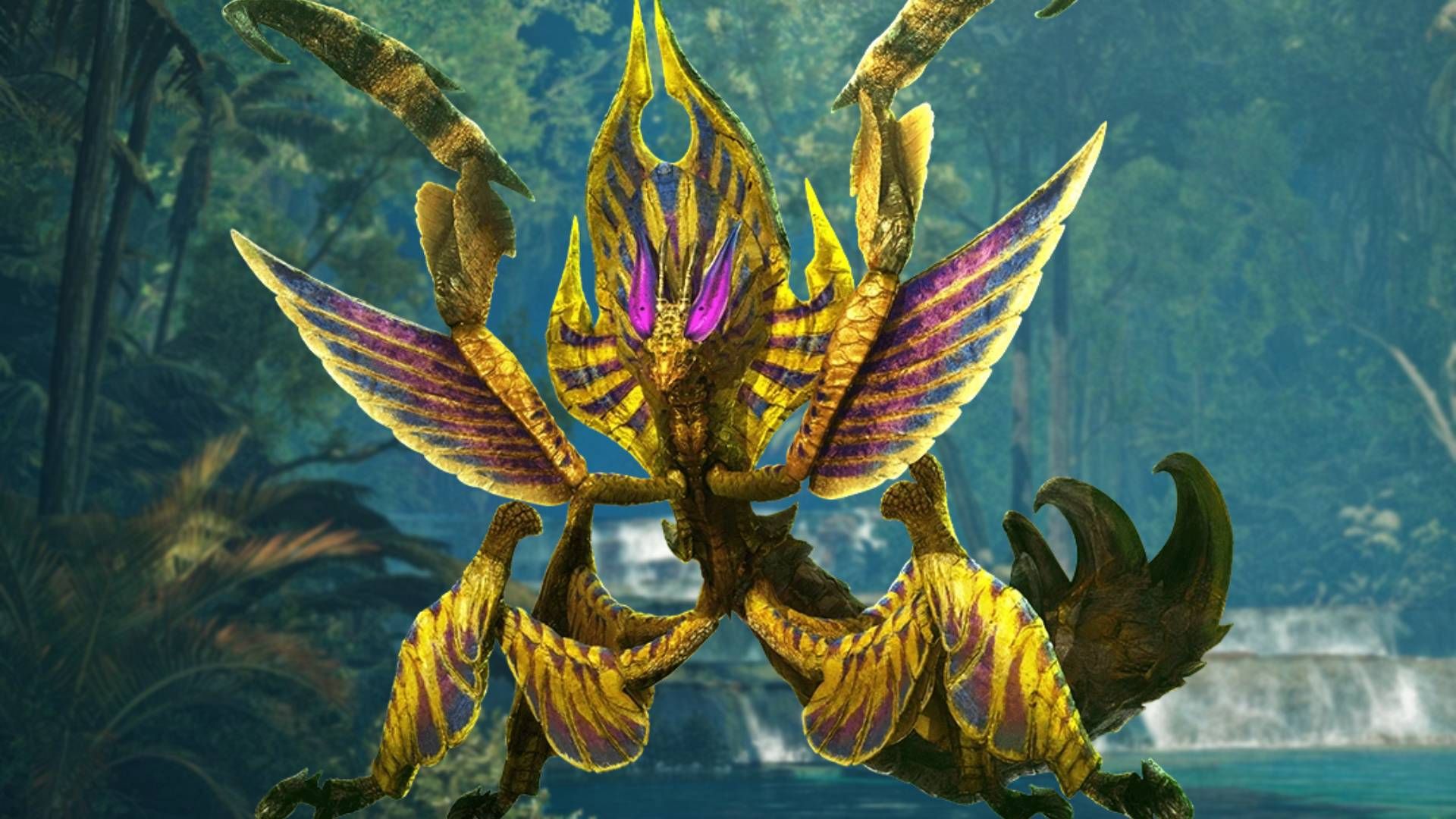 Monster Hunter Ahtal-Ka monster in Wilds Scarlet Forest area