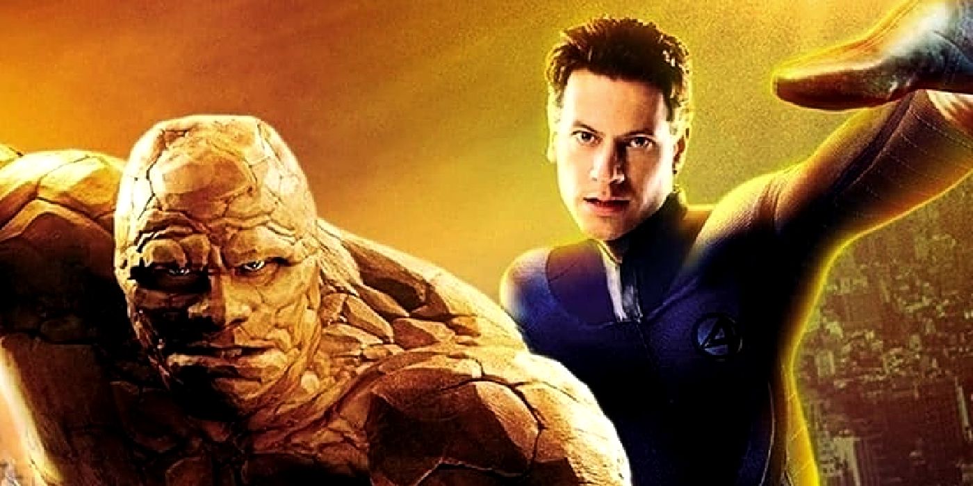 Ioan Gruffudd's Reed Richards and Michael Chiklis' the Thing prepare to fight in Tim Story's 2005 Fantastic Four