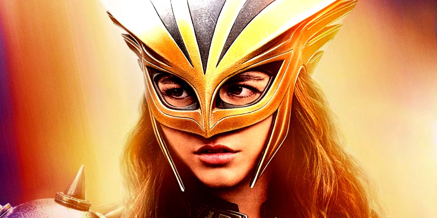 Isabela Merced's Hawkgirl wears her helmet and wields her mace in Superman