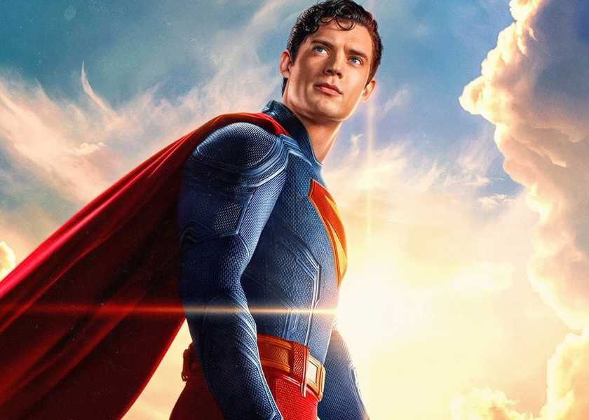 David Corenswet in the air as Superman