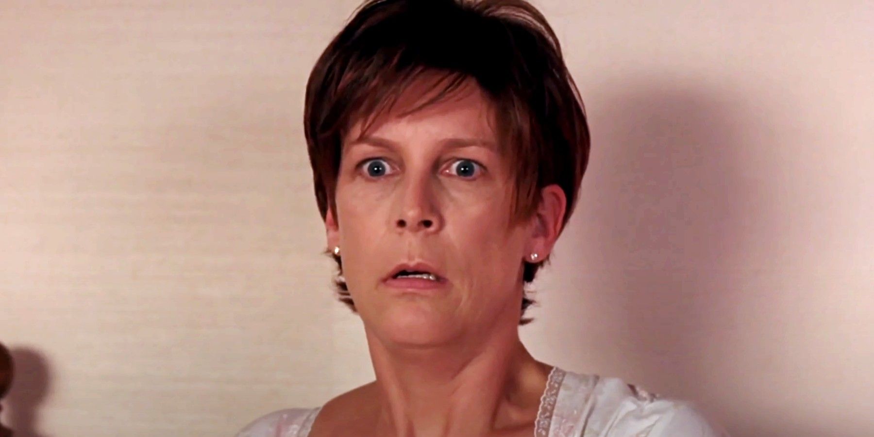 Jamie Lee Curtis looking shocked in Freaky Friday