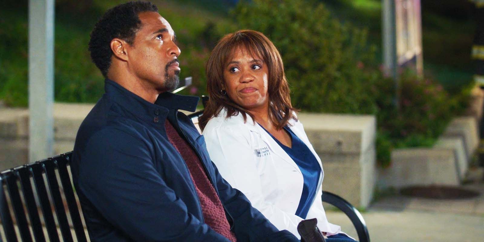 Jason George as Ben Warren and Chandra Wilson as Miranda Bailey in Grey's Anatomy season 21 episode 18