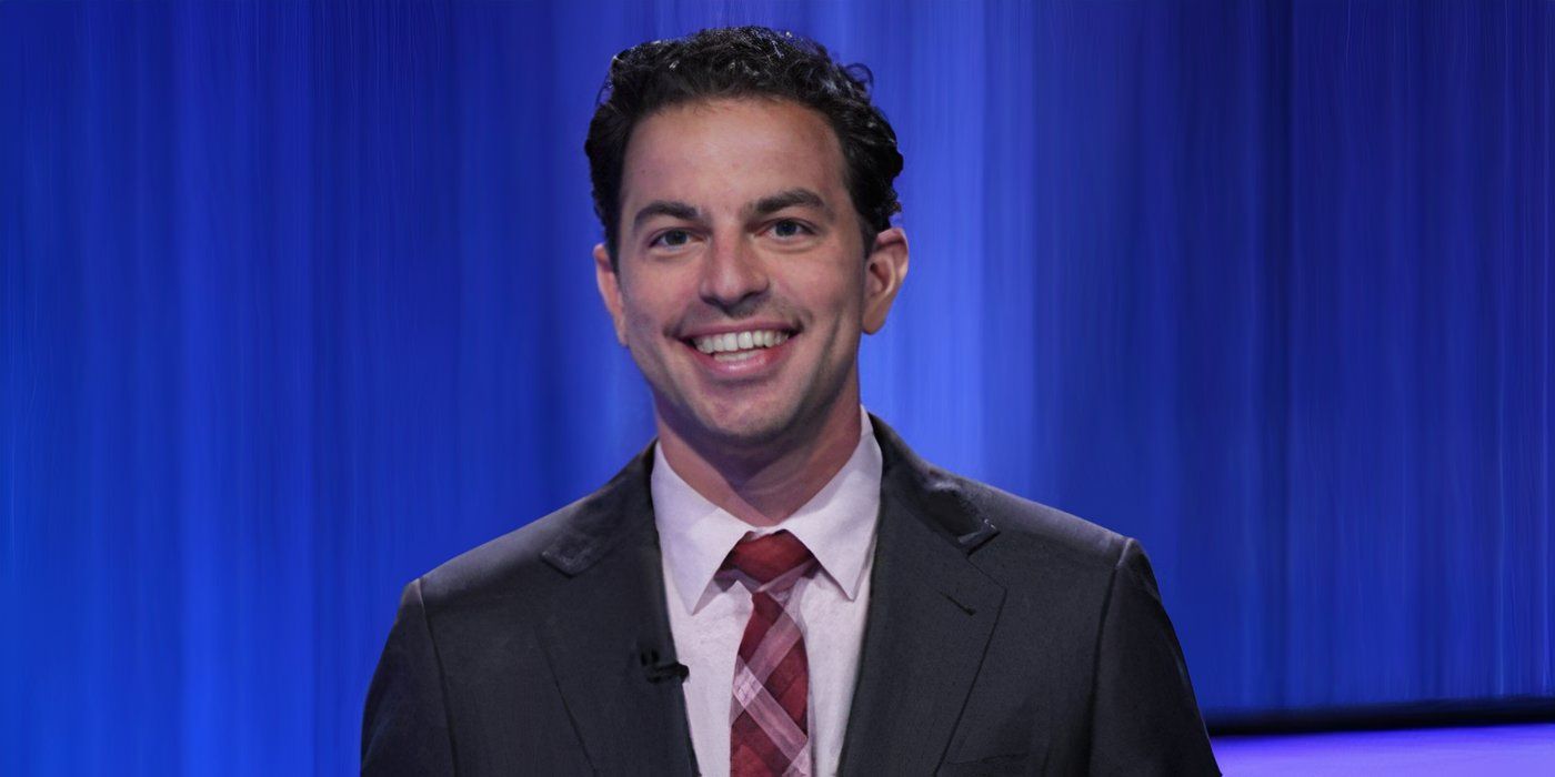 Jeopardy Champion Jason Singer Smiling At Podium