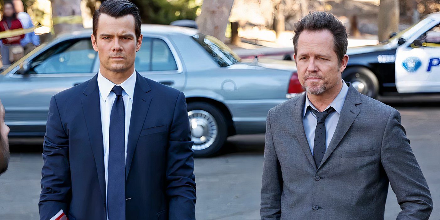 Josh Duhamel and Dean Winters standing next to each other in Battle Creek