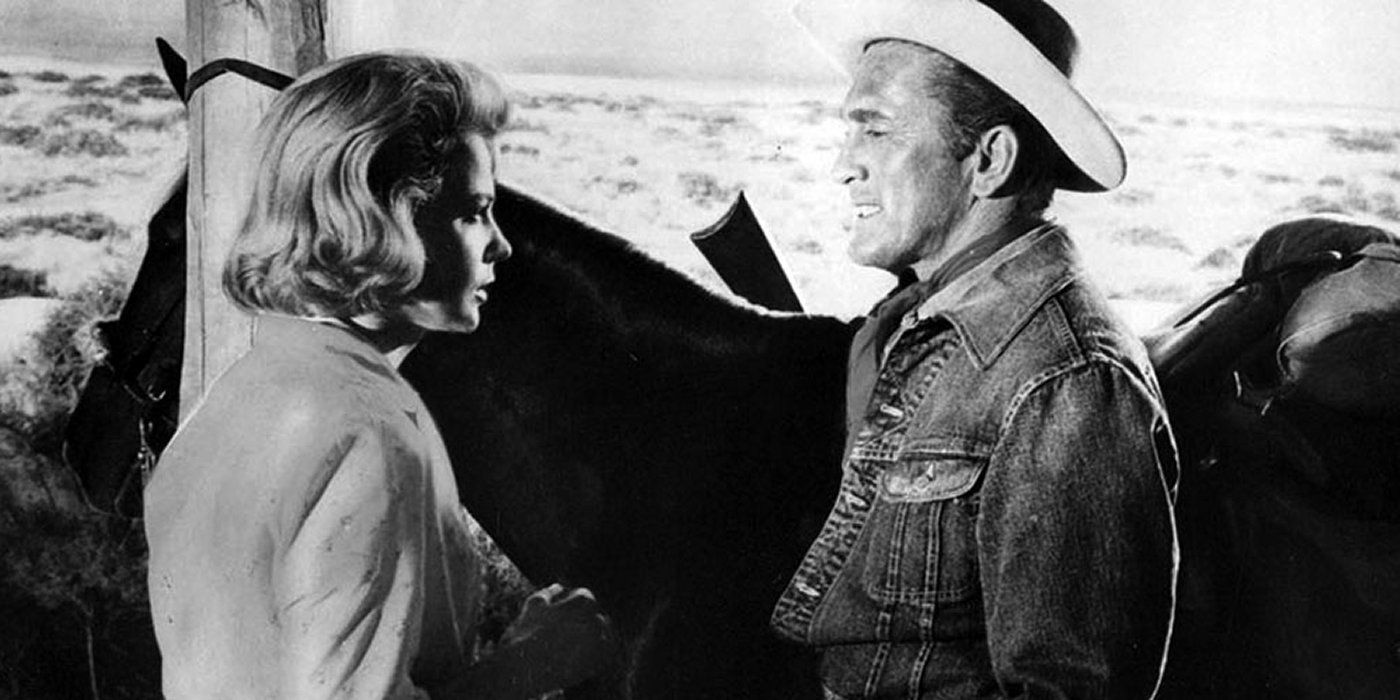 Kirk Douglas talks to a woman in Lonely Are the Brave
