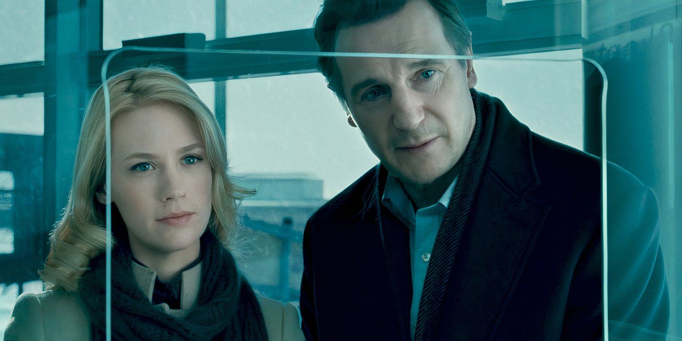 Liam Neeson and January Jones in Unknown