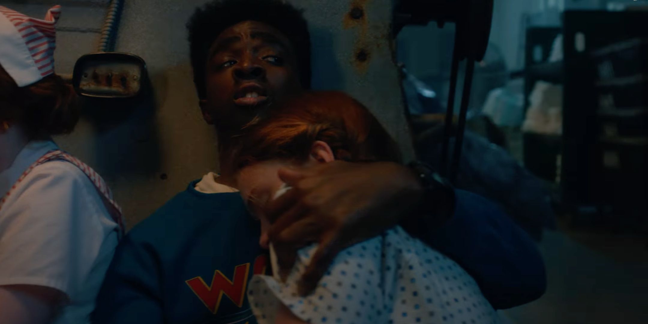 Lucas and Max hiding in the Stranger Things season 5 trailer
