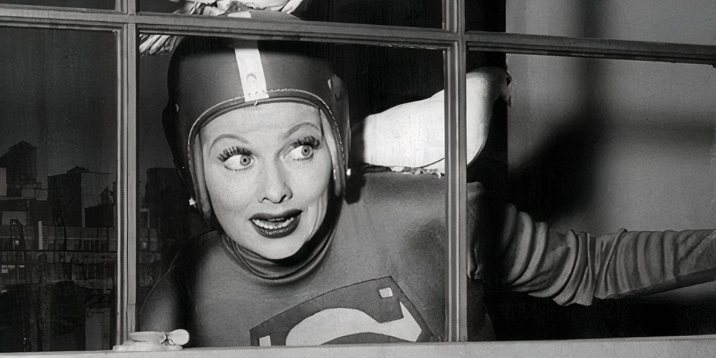 Lucy in her supmarn costume in I Love Lucy
