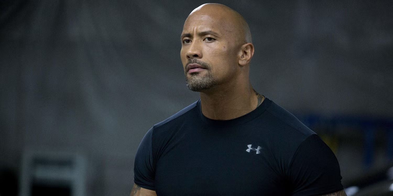 Dwayne Johnson as Luke Hobbs looking ahead in The Fast & Furious franchise