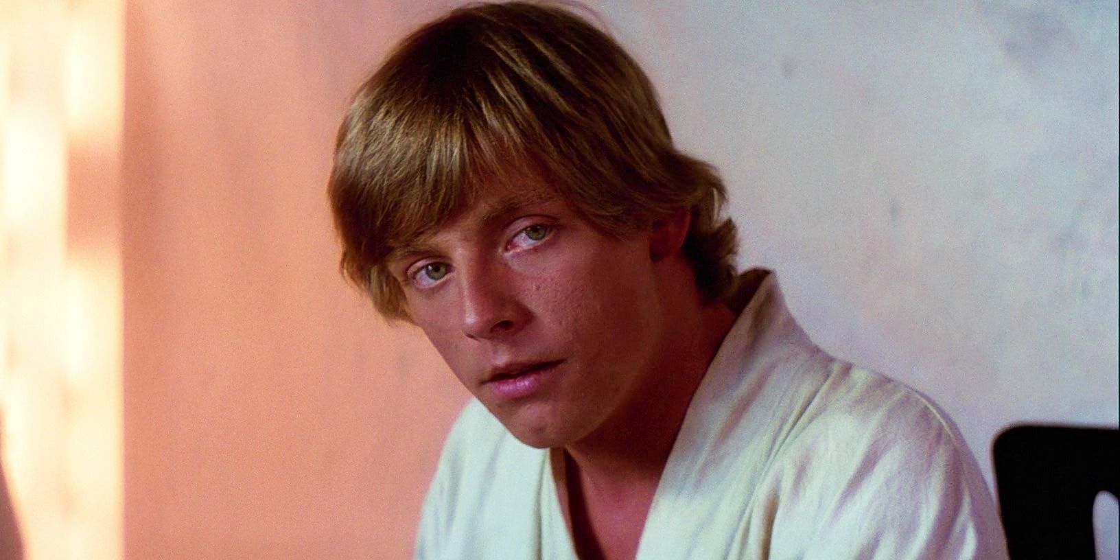 Luke Skywalker looking to one side in A New Hope