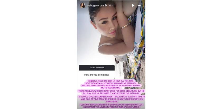 Mahogany Roca in 90 Day Fiance on Instagram Stories about Ben's death