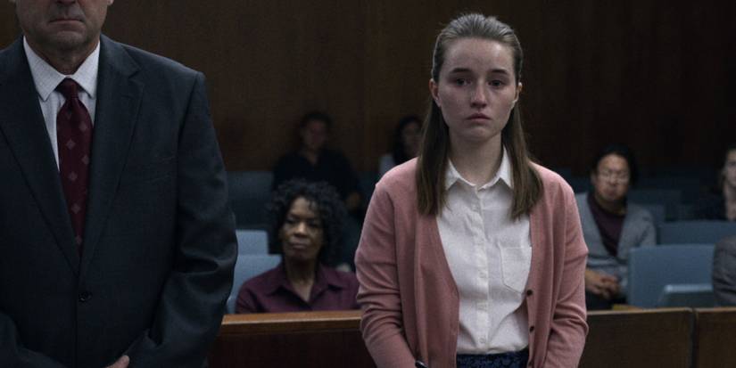 Marie Adler stands in court in Unbelievable