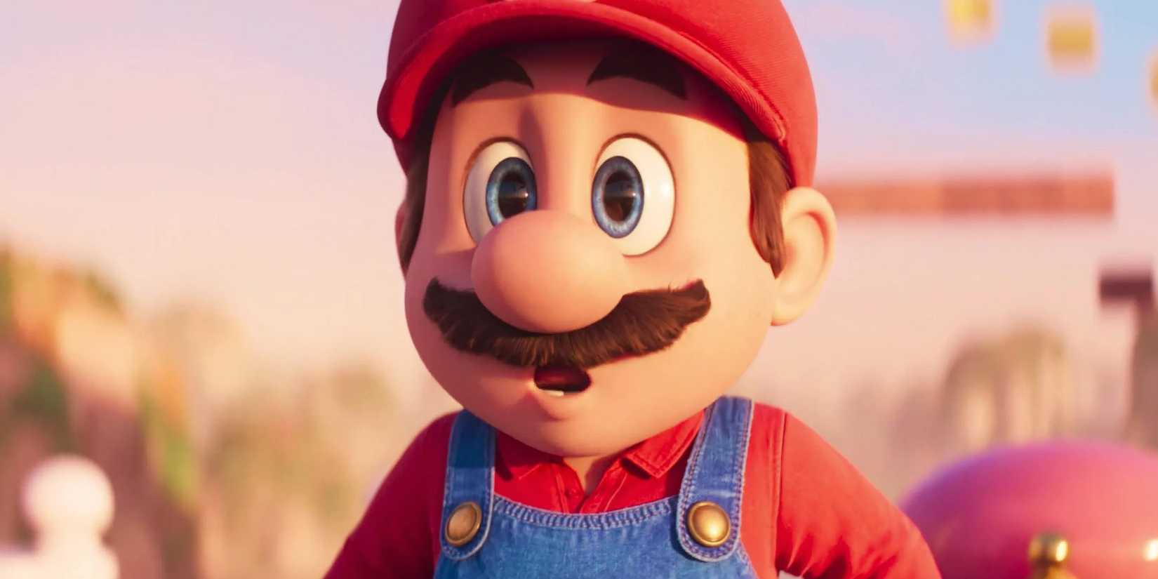 Mario with a stunned expression in The Super Mario Bros Movie