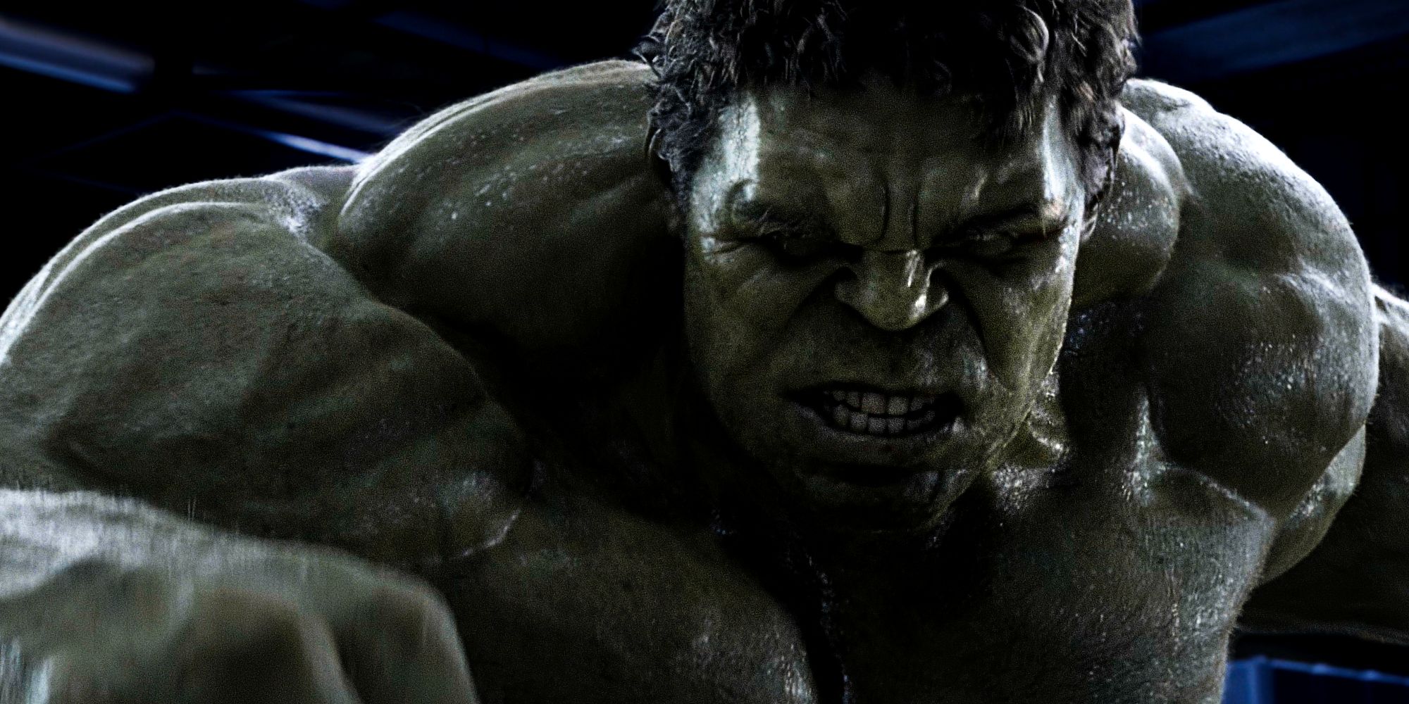 Mark Ruffalo's MCU Hulk throws a punch in 2012's The Avengers
