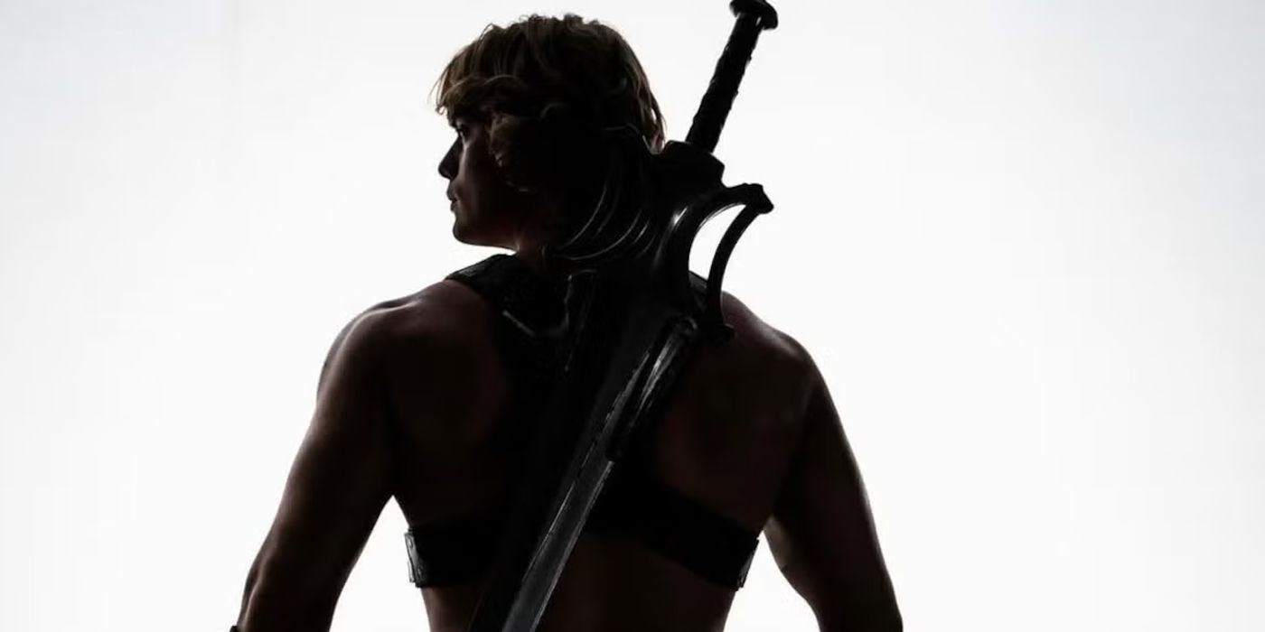 A silhouette of He-Man in Masters of the Universe.
