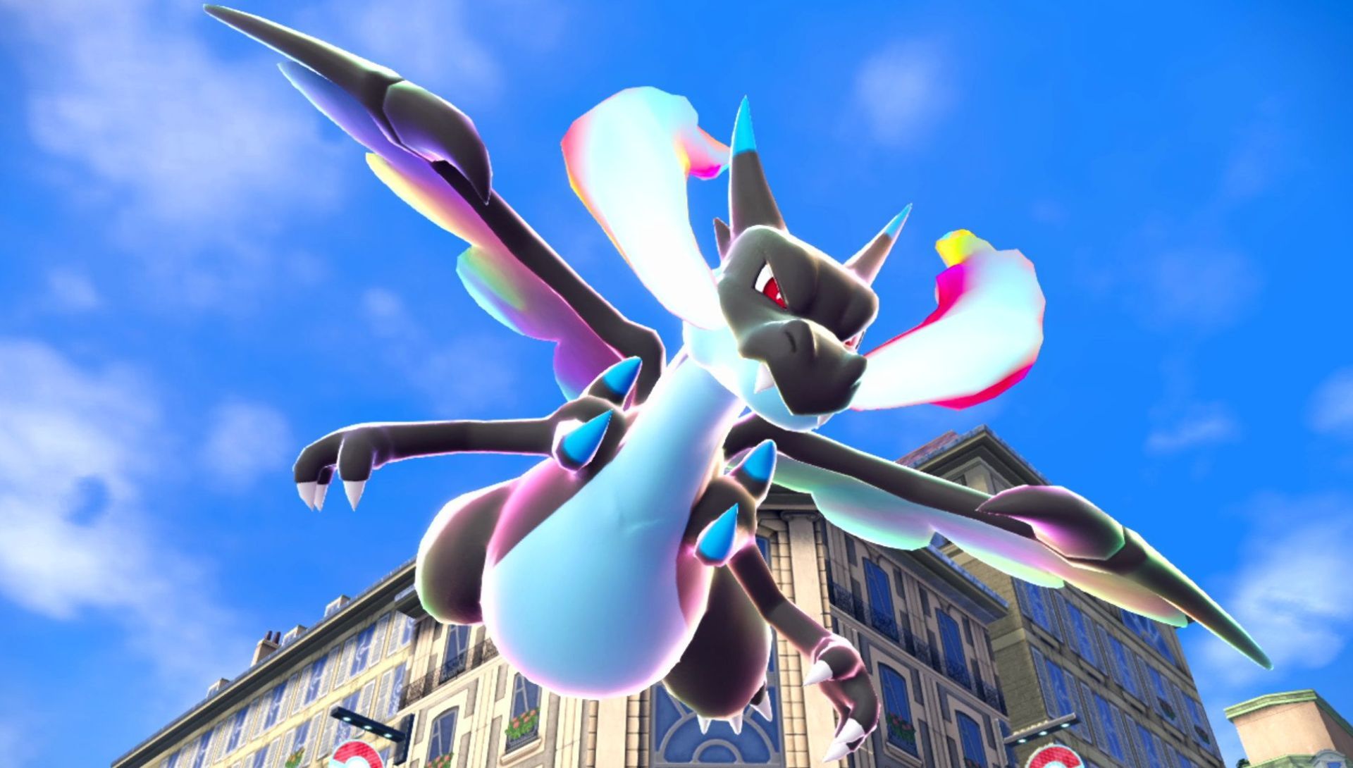 Mega Charizard X flying in Pokemon Legends Z-A