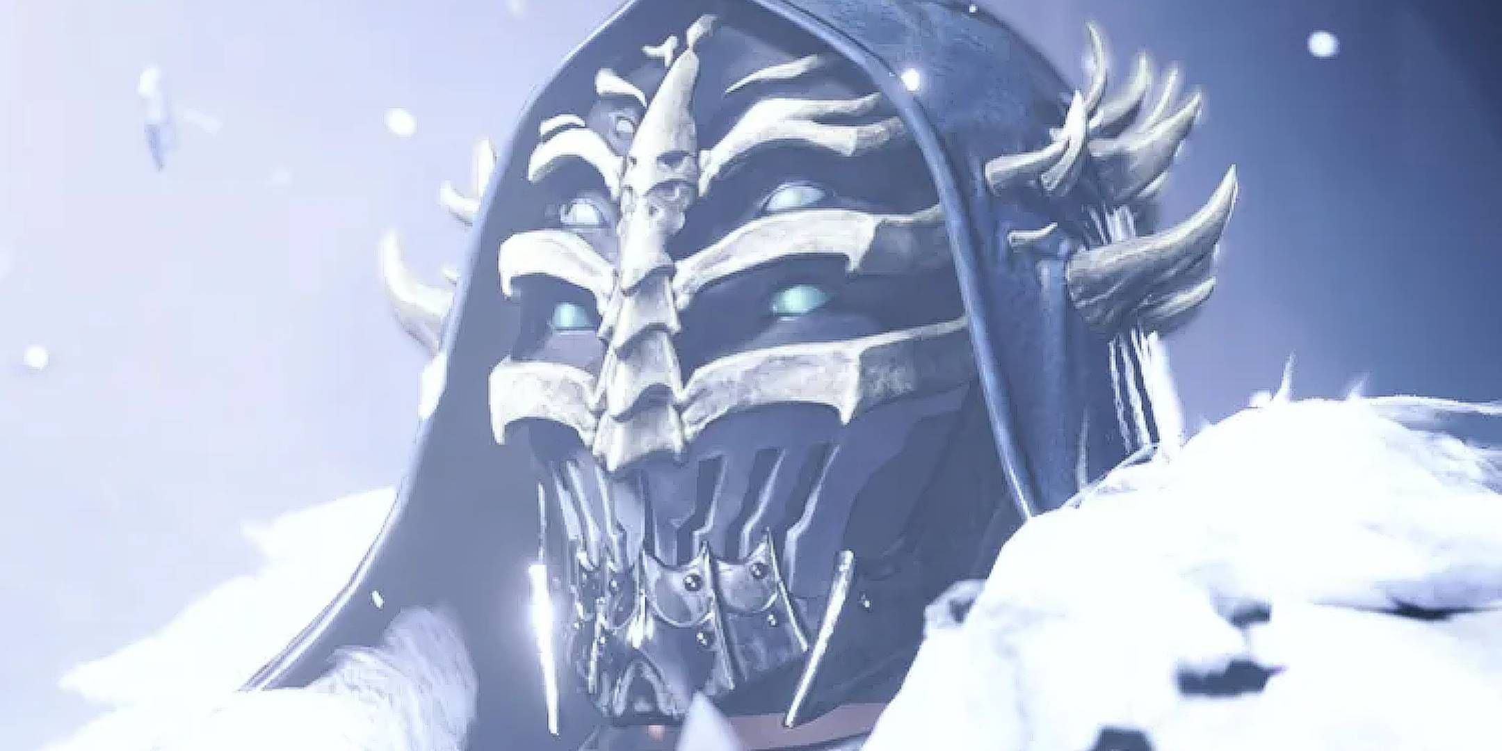 A player in Monster Hunter Wilds wearing a skull-like mask.