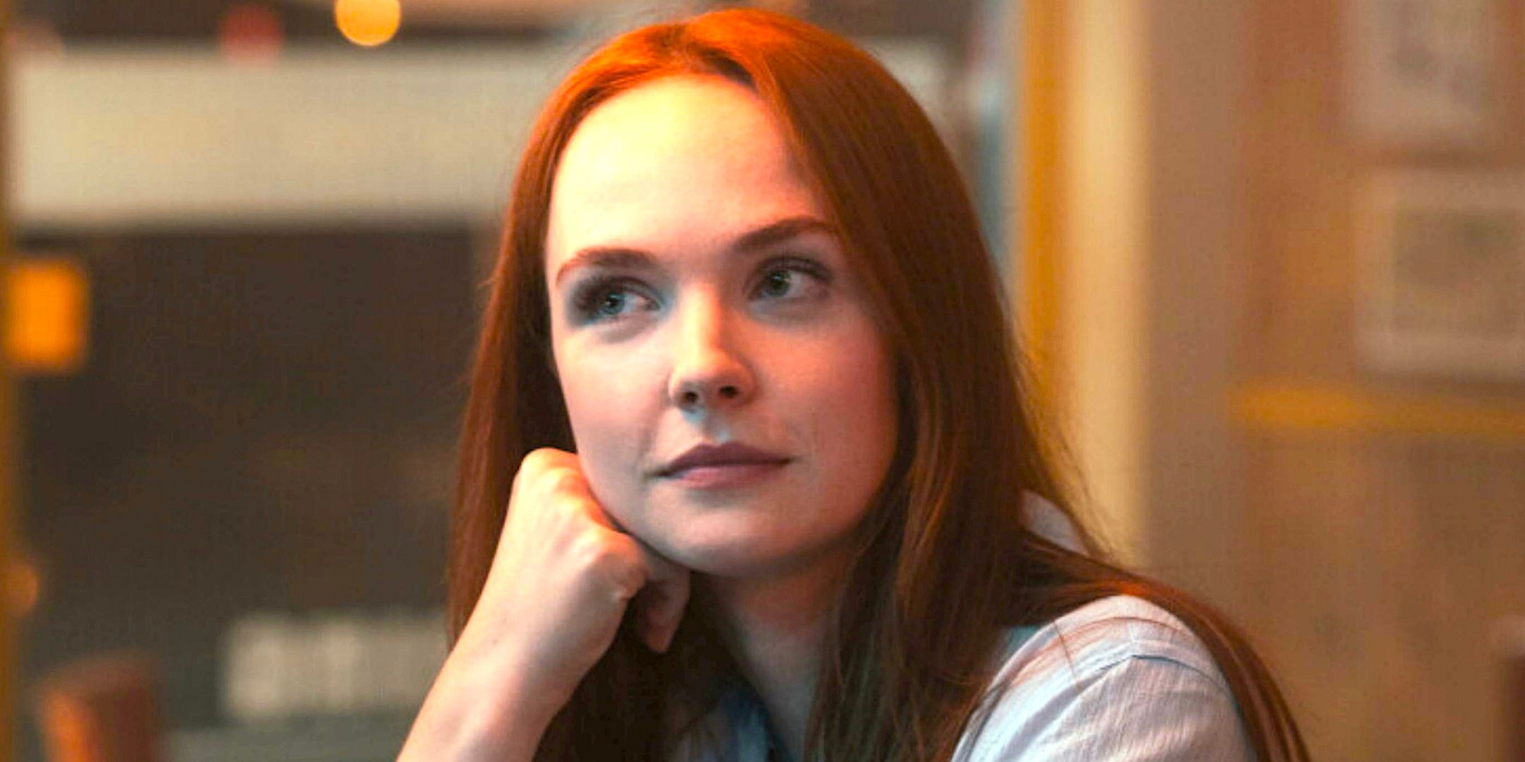 Morgan Kohan's Maggie sits looking thoughtful in Sullivan's Crossing