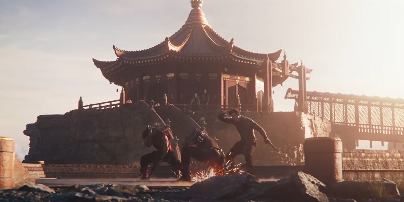 Jax, Cole Young, and Liu Kang training in Mortal Kombat 2.