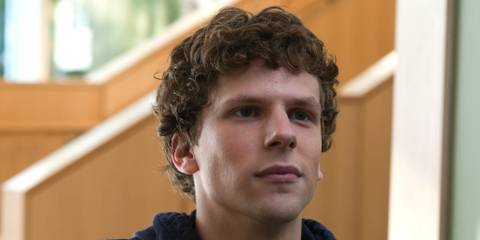 Jesse Eisenberg as Mark in The Social Network