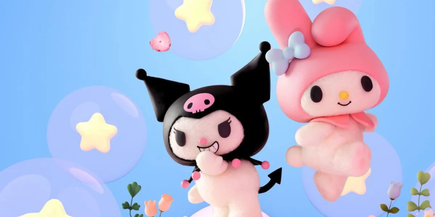 My Melody & Kuromi - My Melody and Kuromi with a bubble background