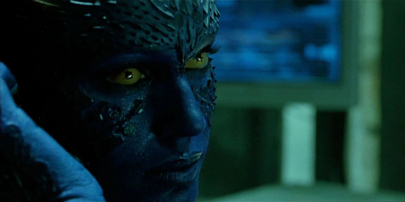 Mystique on a headset in X2 X-Men United