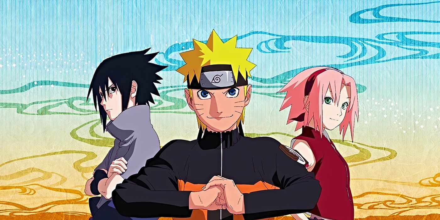Naruto Shippuden anime visual featuring Naruto, Sasuke and Sakura
