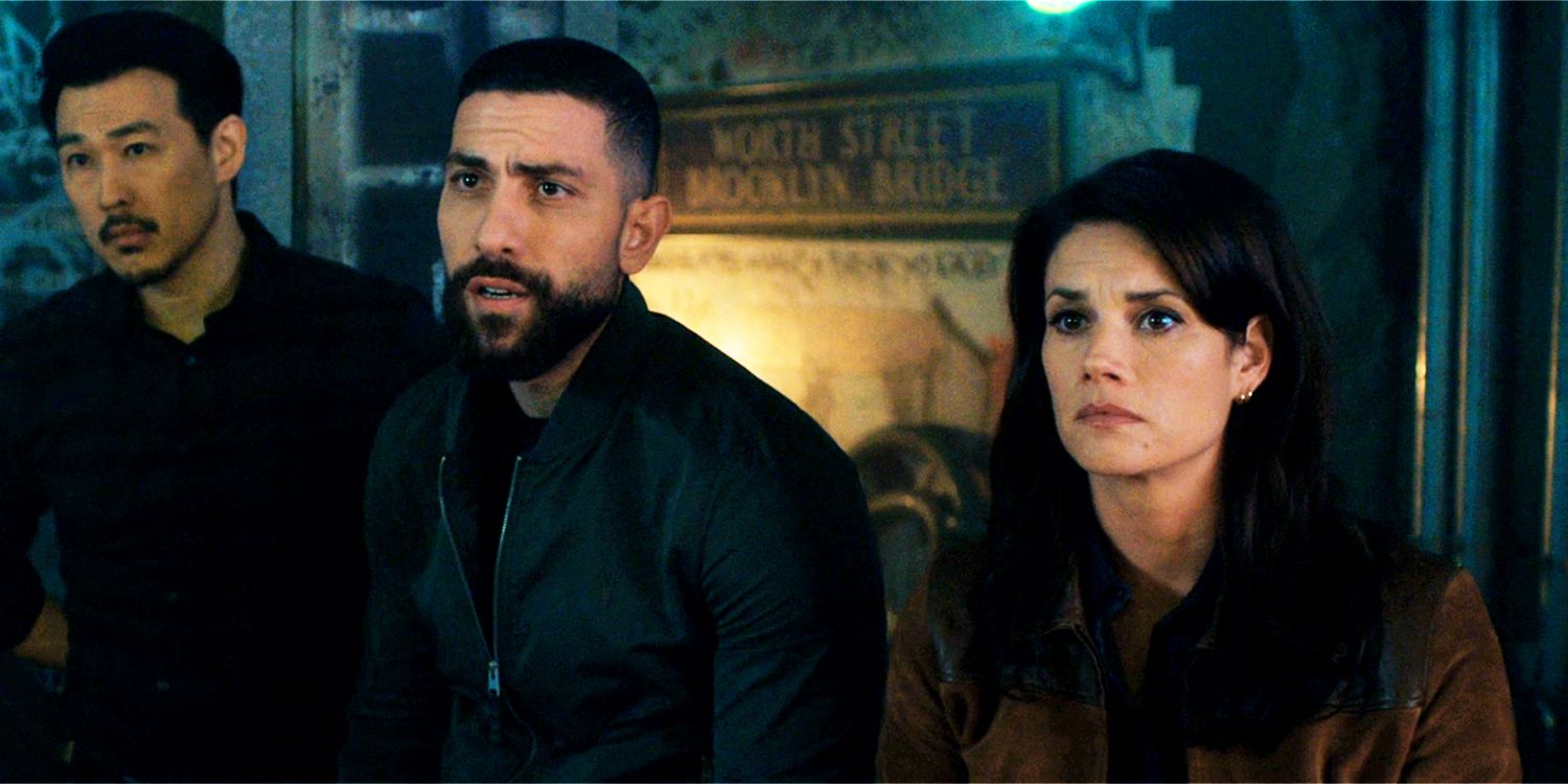 OA and Maggie in the FBI season 7 finale, talking to a group