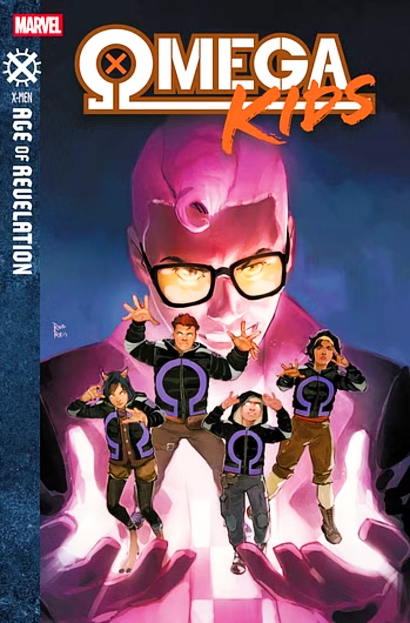 Omega Kids #1 cover con Quentin Quire che domina il suo team