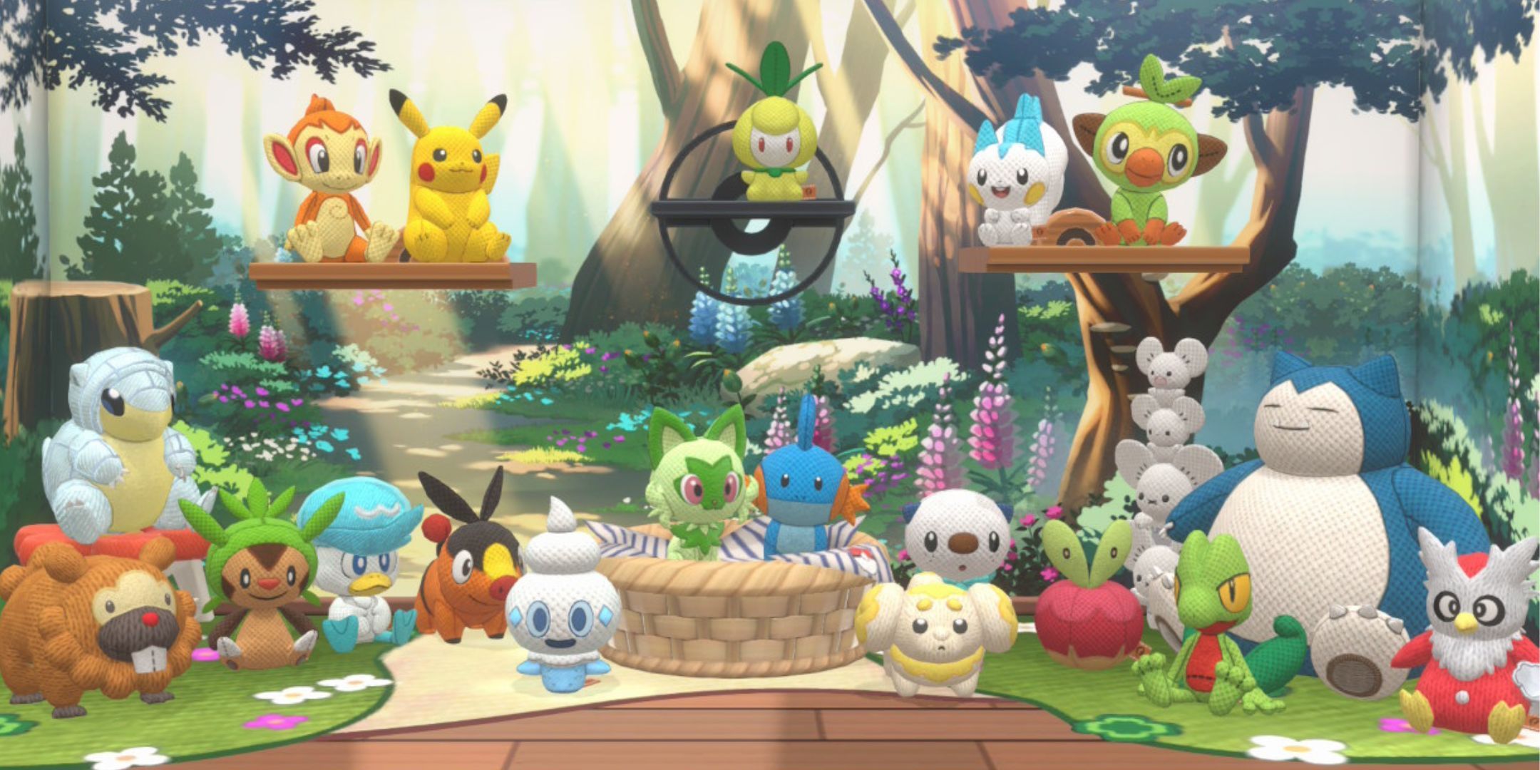 Plushies from the game Pokemon Friends on Nintendo Switch 2
