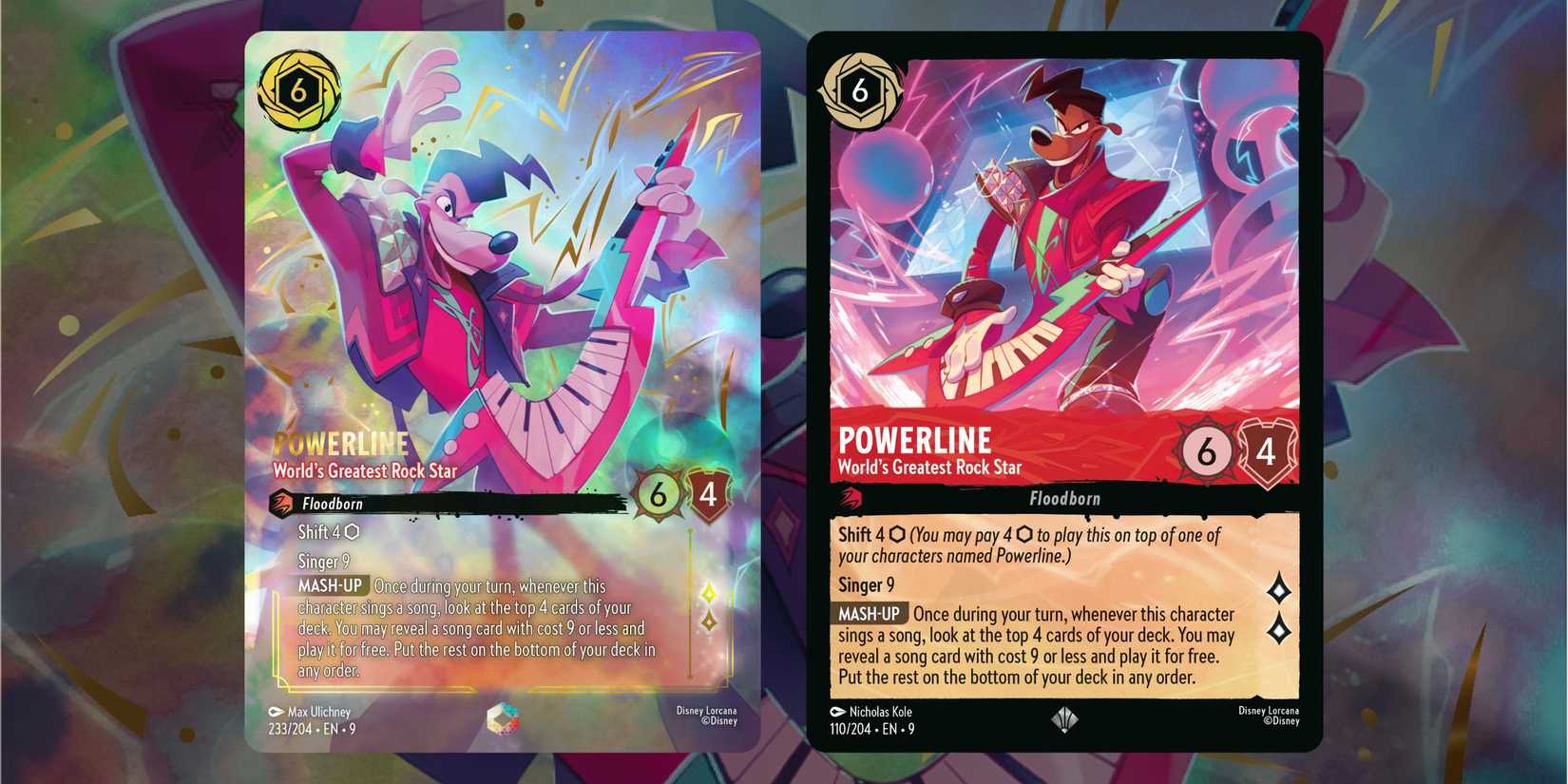 Powerline Worlds Greatest Rock Star card for A Goofy Movie in Disney Lorcana
