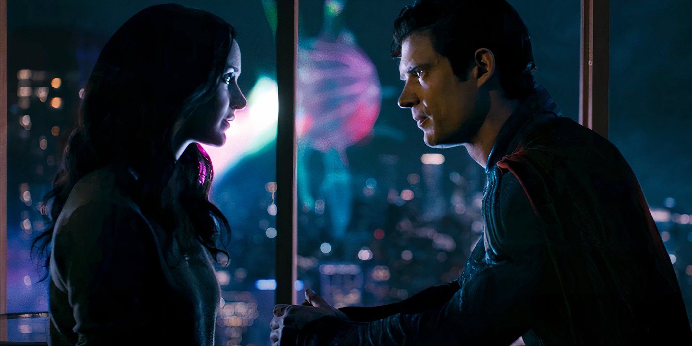 Rachel Brosnahan's Lois Lane and David Corenswet's Superman late in Superman