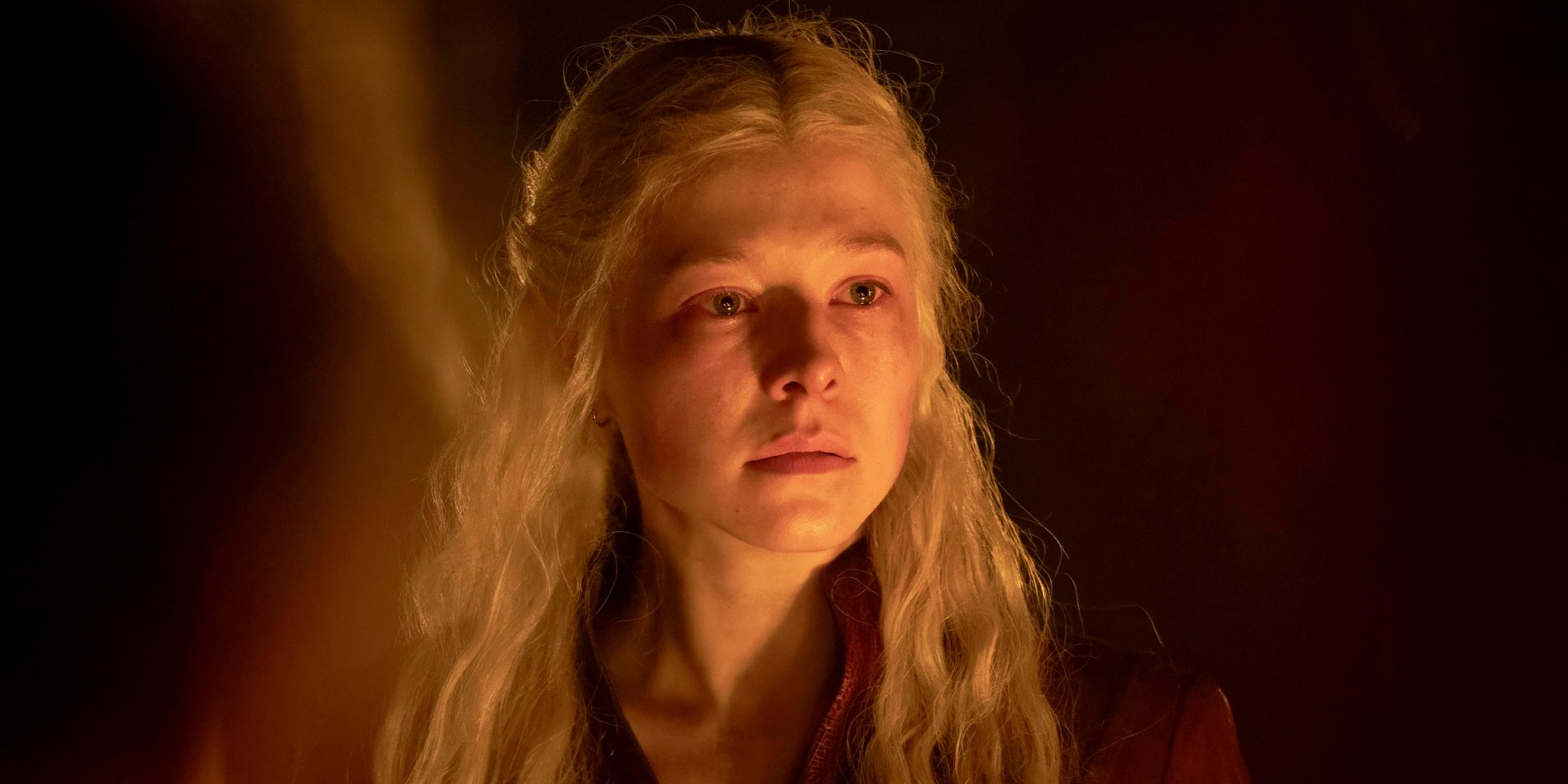 Rhaenyra Targaryen (Emma D'Arcy) looking sad in House of the Dragon season 2
