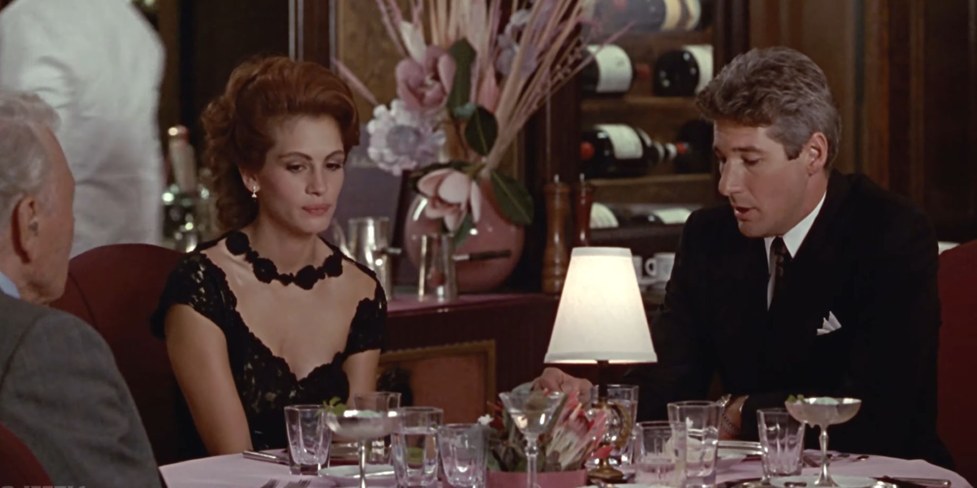 Richard Gere as Edward with Julia Roberts as Vivian at dinner in Pretty Woman
