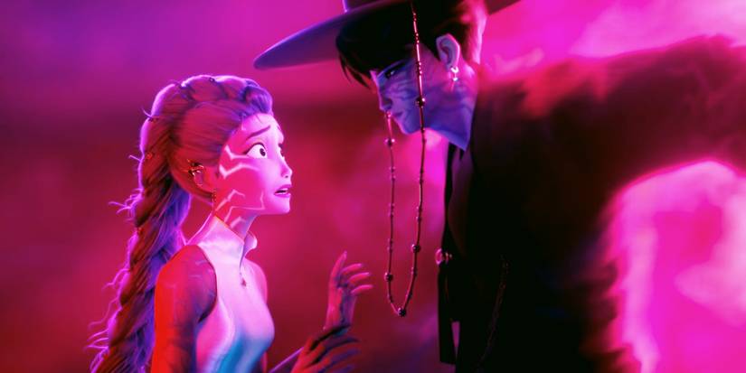 Rumi is shocked as Jinu covers her in KPop Demon Hunters