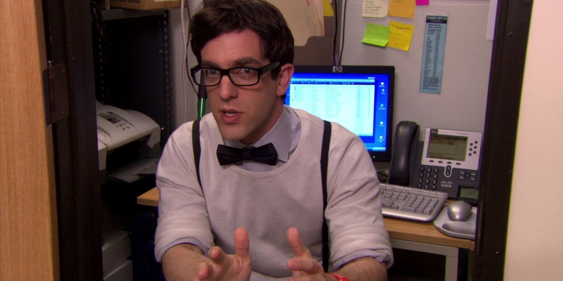 Ryan wearing a bowtie in The Office