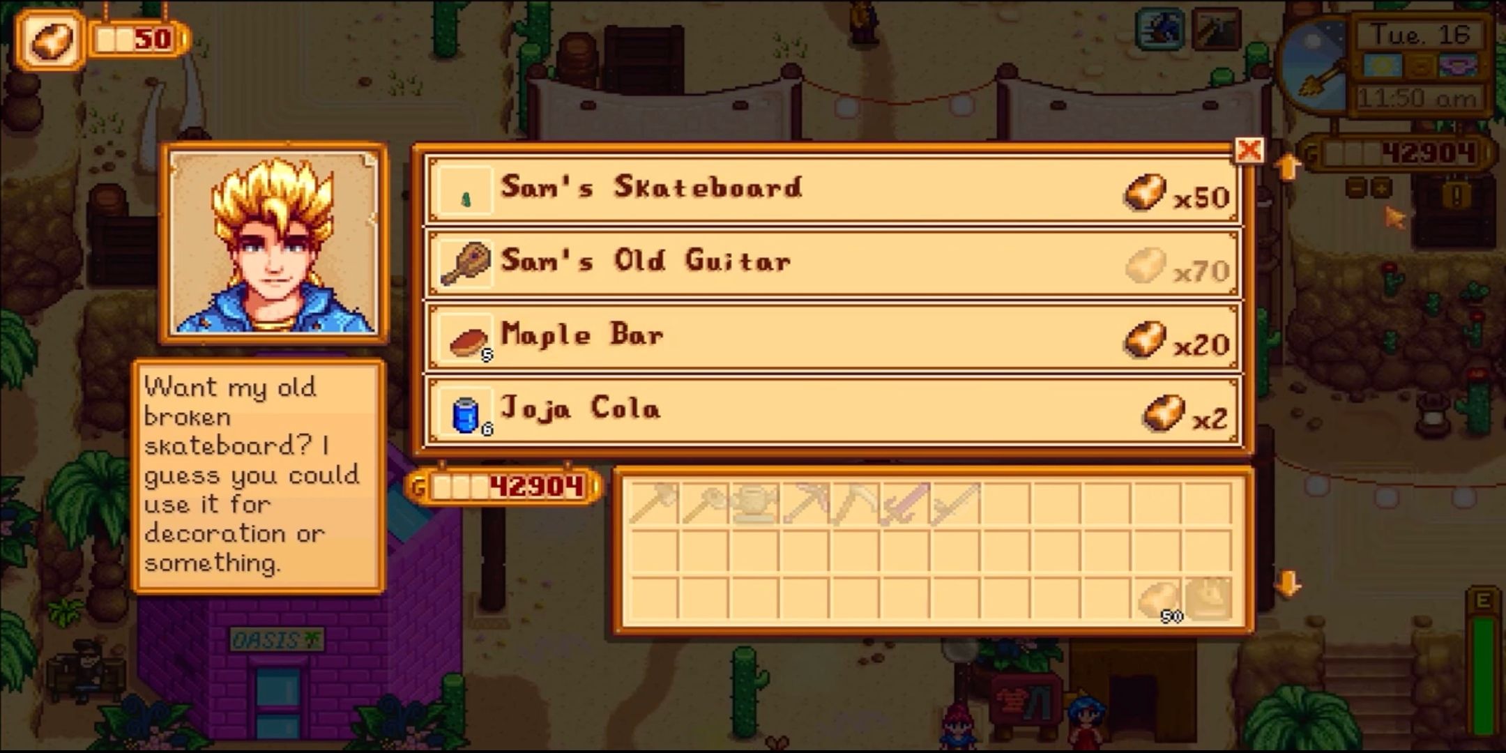 Sam's booth at the Desert Festival