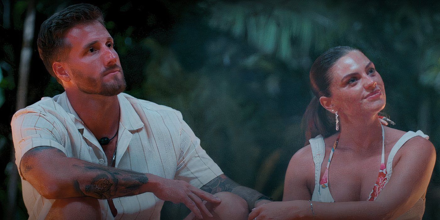 Sam McKinney and Jess Edwards sit next to each other in Costa Rica on a date on Bachelor In Paradise