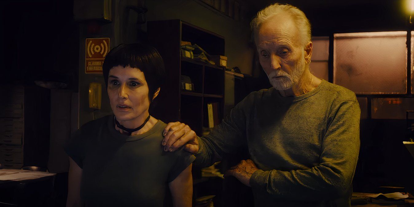 Shawnee Smith as Amanda and Tobin Bell as Jigsaw in Saw X