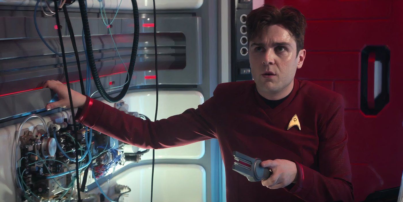 Scotty in an engineering crisis in Star Trek: Strange New Worlds
