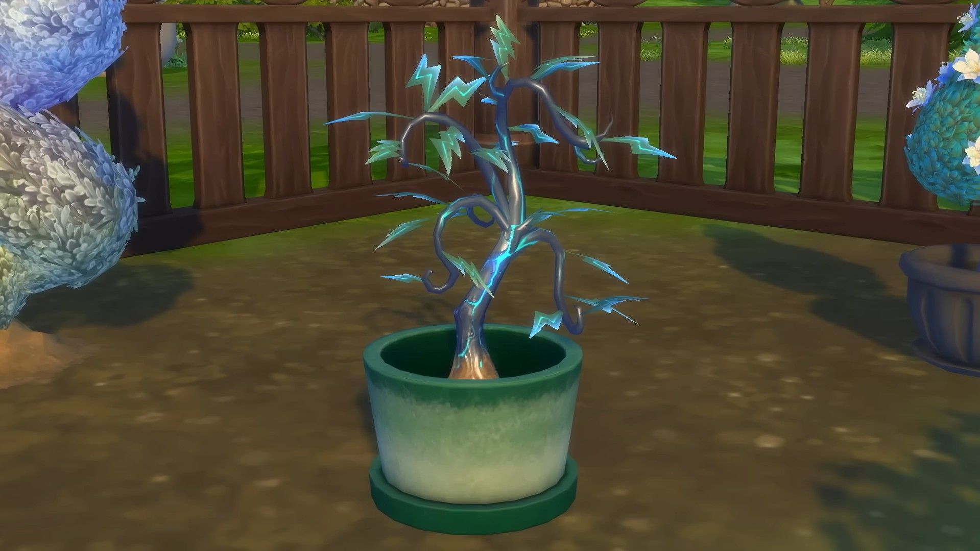 Sims 4 lightning root plant in a pot.
