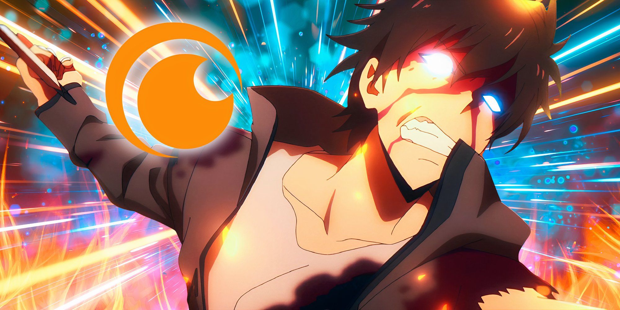 Solo Leveling imagery and Crunchyroll logo