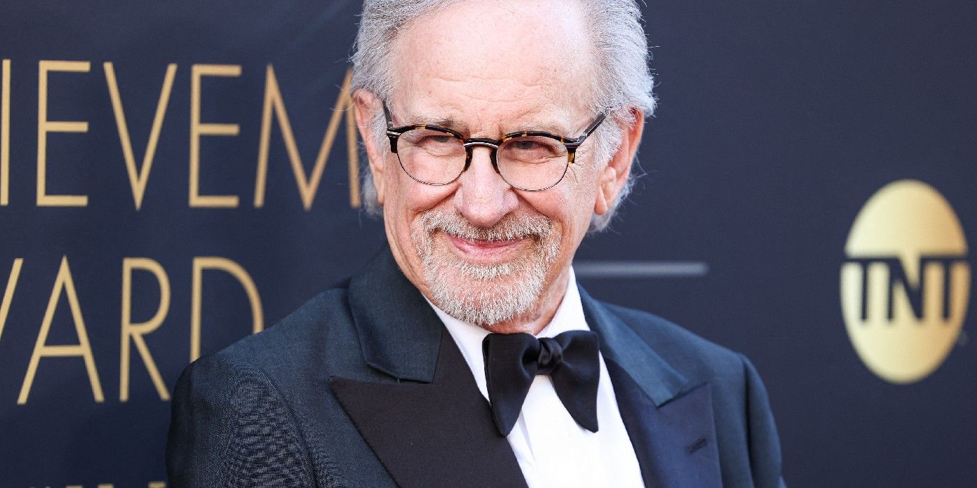 Steven Spielberg smiling on the red carpet