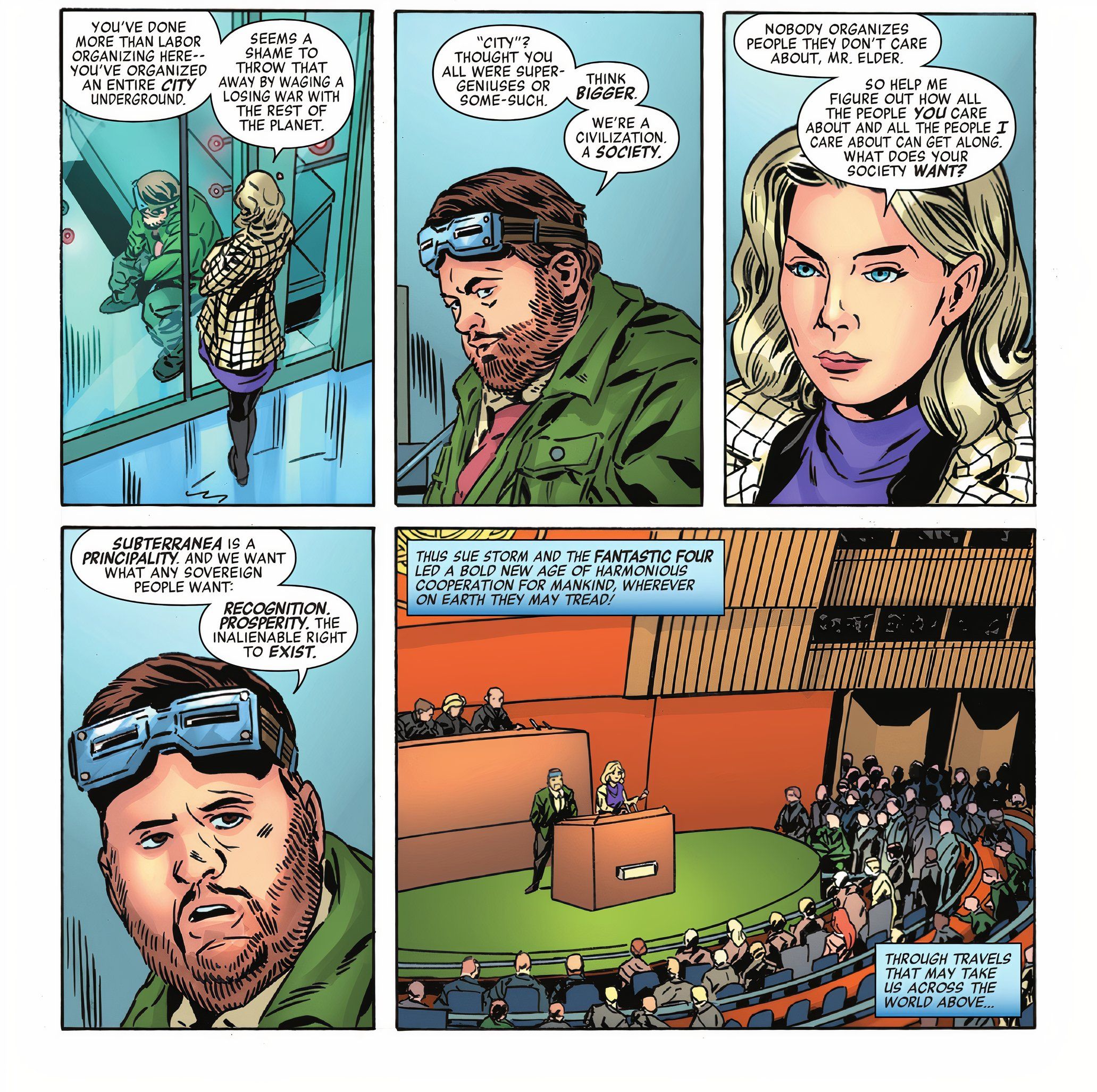 Susan Storm works with Mole Man Marvel