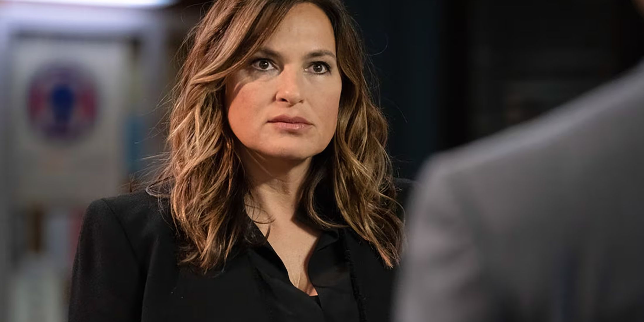 Olivia Benson looks stunned in the Law & Order: SVU episode "Guardians And Gladiators"