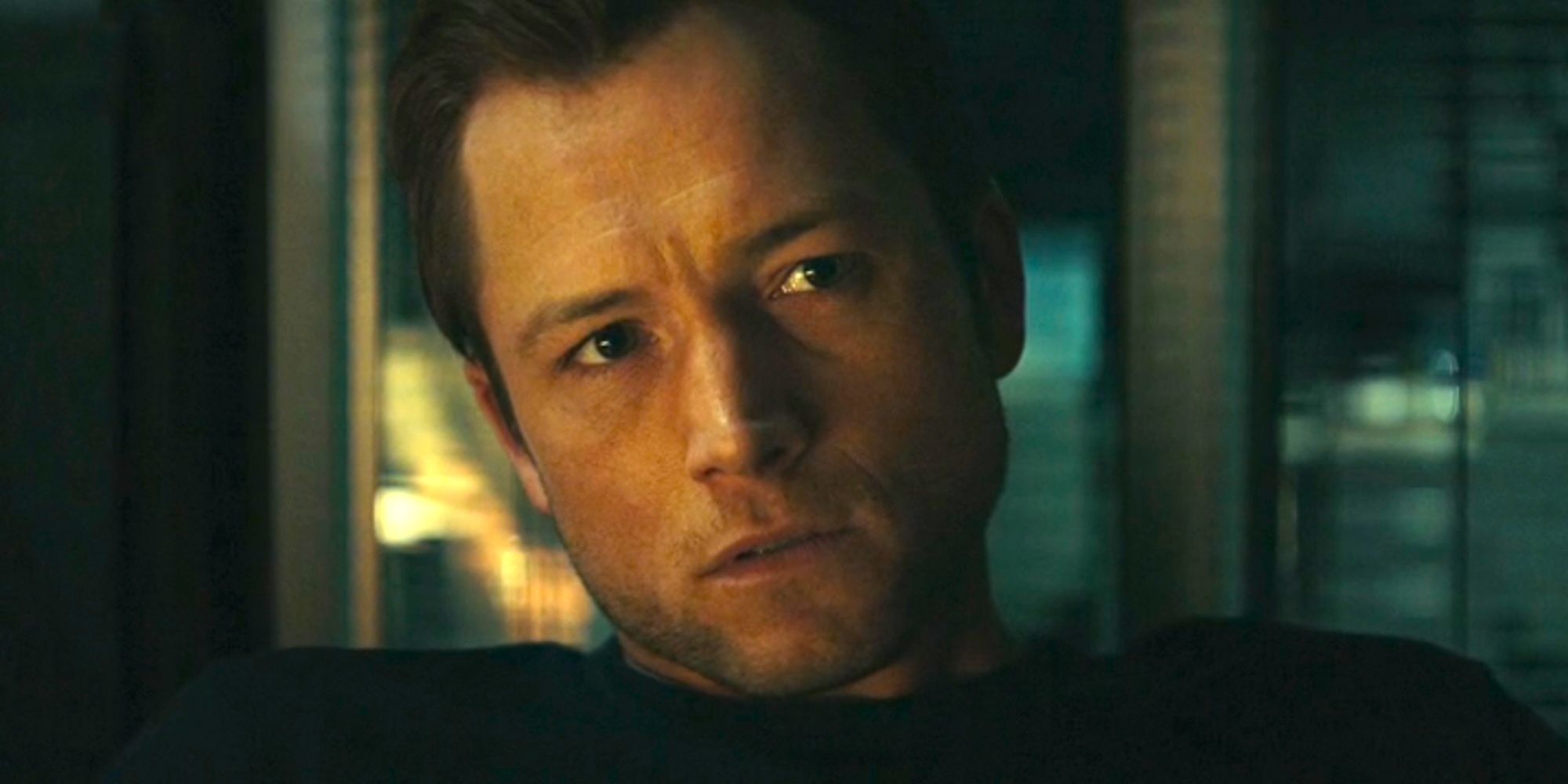 Taron Egerton as Dave looking very serious in Smoke episode 4
