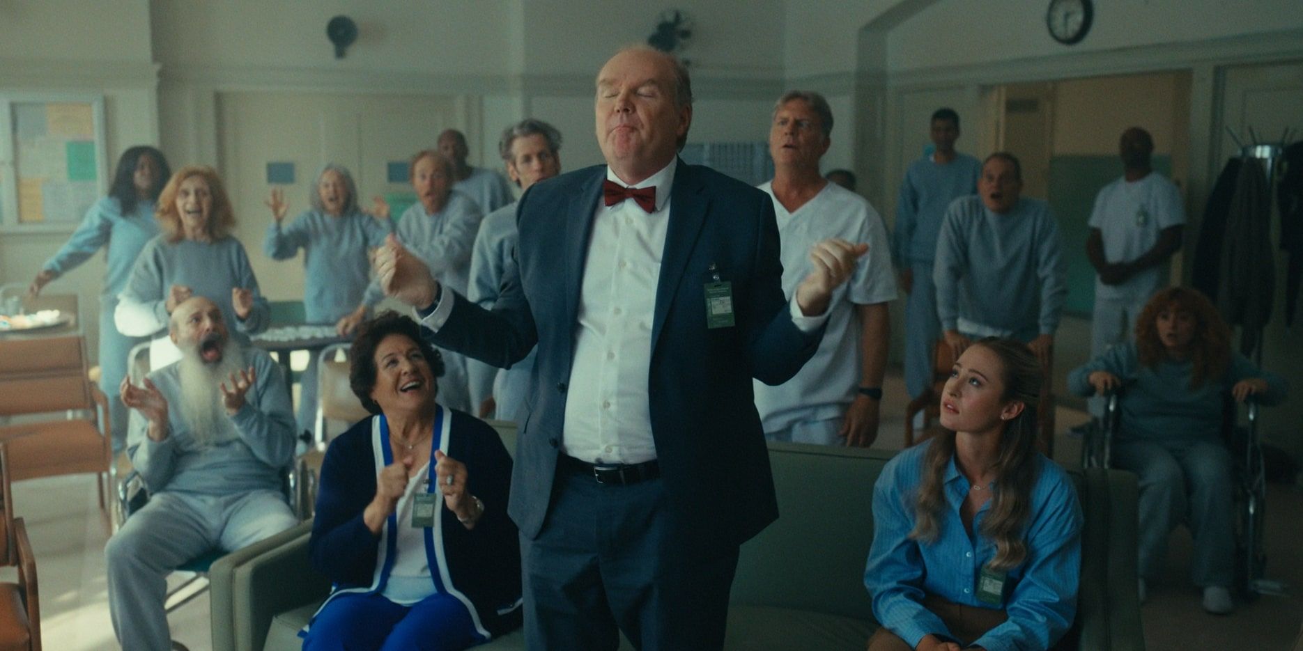The warden of the mental hospital letting the patients go in Happy Gilmore 2