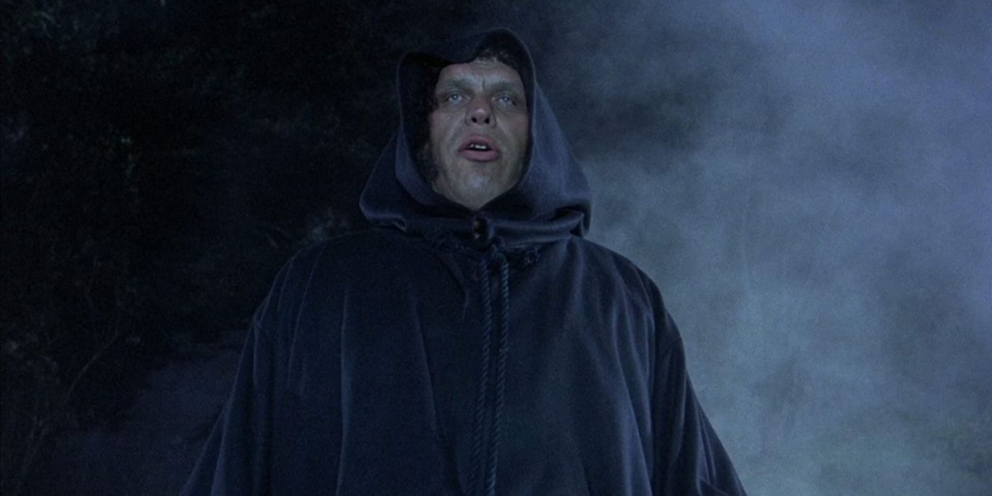Fezzik speaks while wearing the holocaust cloak in The Princess Bride