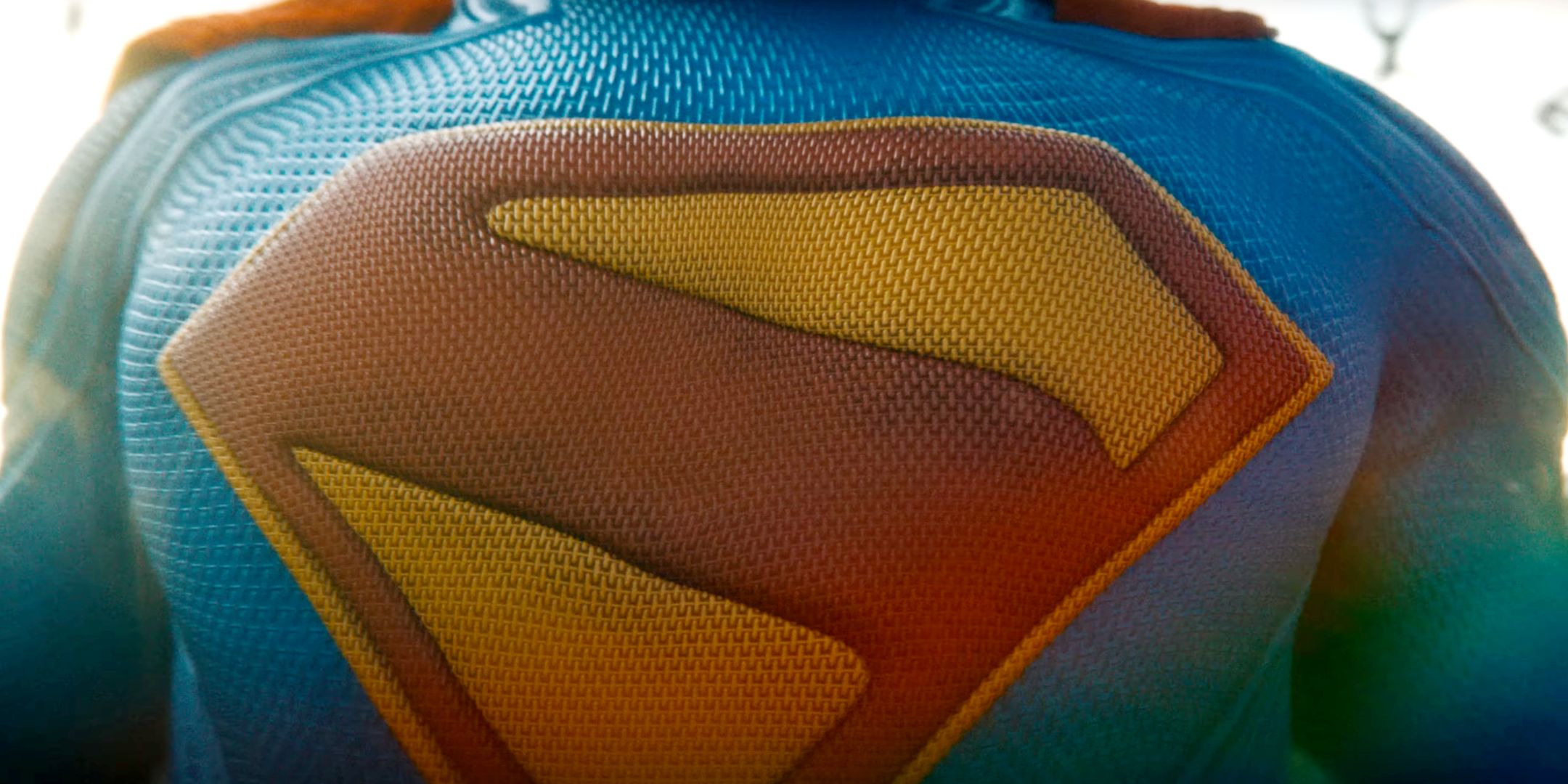 The Superman logo on Superman's suit in the DCU movie