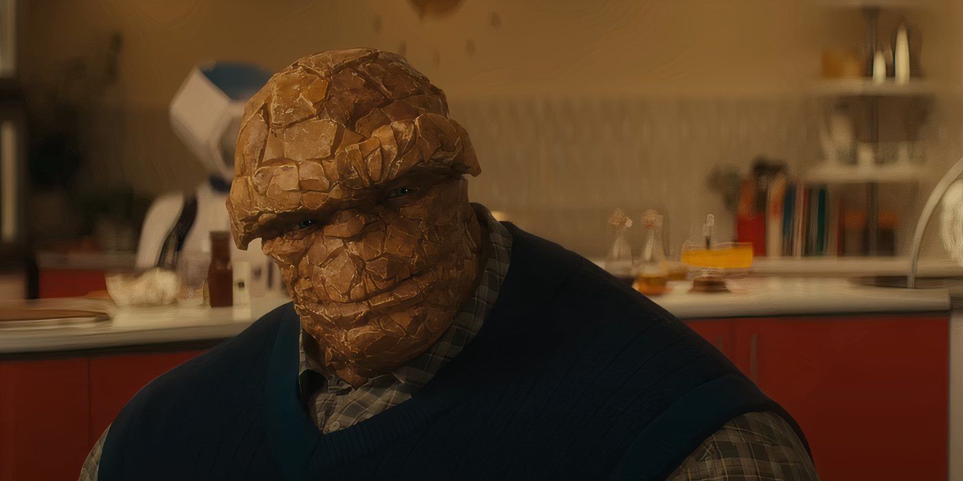 The Thing smiling at Sue in The Fantastic Four: First Steps (2025)